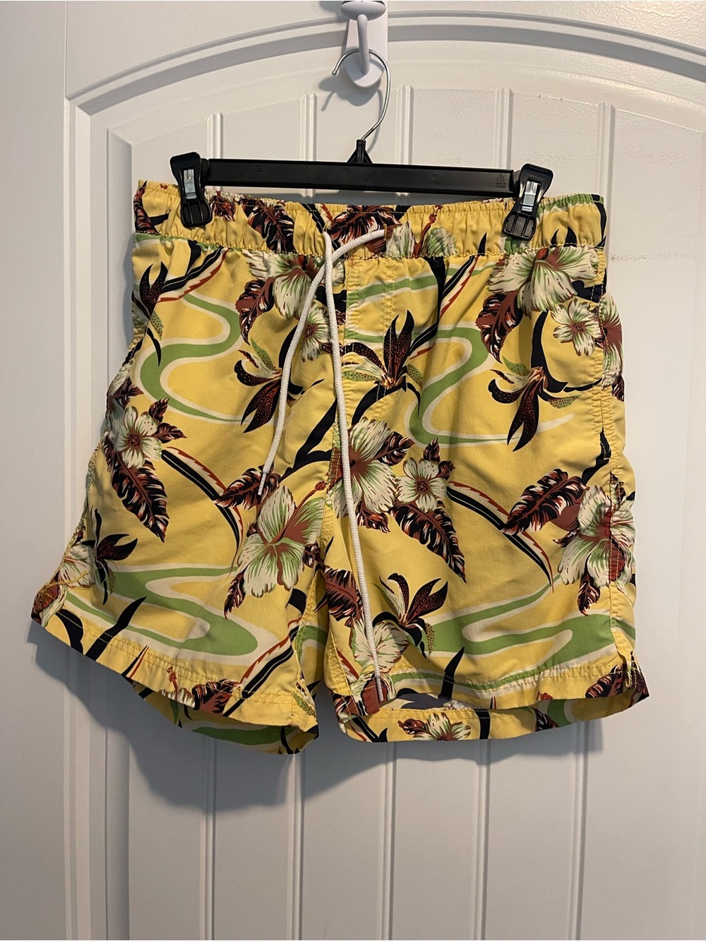 Urban Outfitters Yellow Floral Swim Shorts